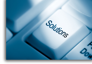 Keyboard button displaying the word solutions.